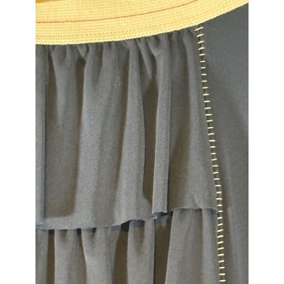 Rozae Nichols Navy Tiered Ruffle Skirt S Made USA Designer Contemporary Luxury - Picture 6 of 9